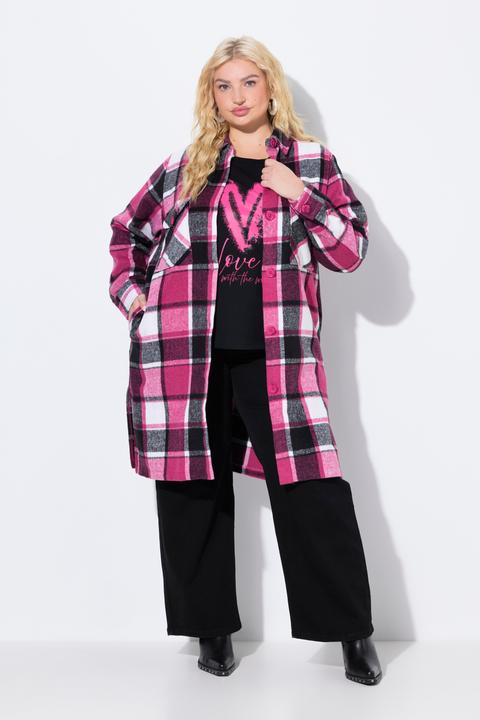 Actual product image Ulla Popken Plaid Long Sleeve Shacket (46, 48)