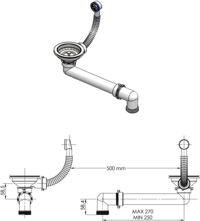 Actual product image vidaXL Becken (450 mm, 600 mm)