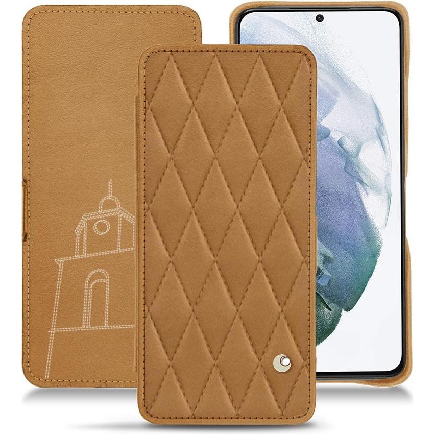 Noreve Lederschutzhülle horizontal (Samsung Galaxy S21+), Smartphone Hülle, Braun