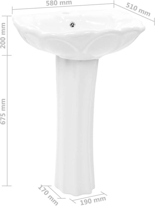 Actual product image vidaXL Washbasin (510 mm, 580 mm)