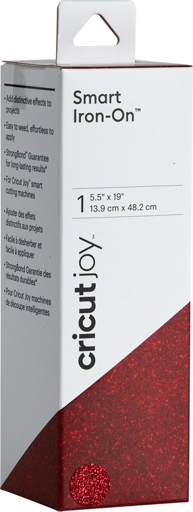 Actual product image Cricut Iron-on Foil Joy 13.9 cm x 48.2 cm Glitter Red