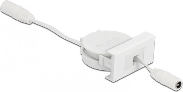 Immagine prodotto Delock Easy 45 Modulo di alimentazione Cavo di svolgimento CC 5,5 x 2,1 mm Presa / Presa Bianco (0.62 m)
