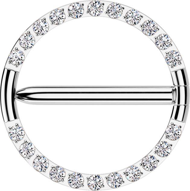 Produktbild Star Piercing Segmentring klappbar silber front unterbrochen Kristalle silber (ohne Messing, Titan)