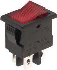 Actual product image Velleman Power Rocker Switch 3A-250V Spst On-Off With Red Neon Light