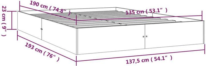 Actual product image vidaXL Bettrahmen (135 x 190 cm)