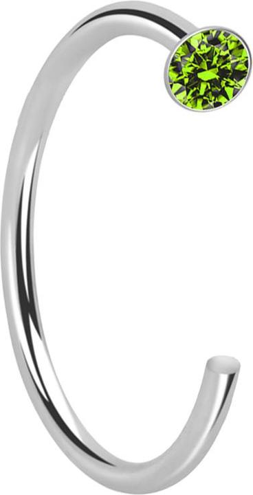 Immagine prodotto Star Piercing Nasenring offen silber Kristall hellgrün (senza ottone, Argento 925)