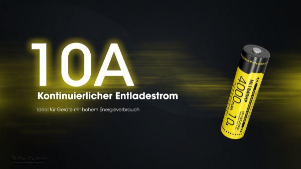 Produktbild Nitecore 18650 Li-Ion Akku, NL1840HP, 4000mAh, mit Schutzschaltung