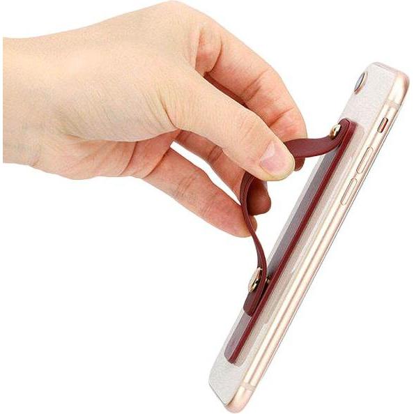 Thumbnail - Hurtel Self-adhesive finger holder with zipper - orange, Smartphone Halterung, Orange