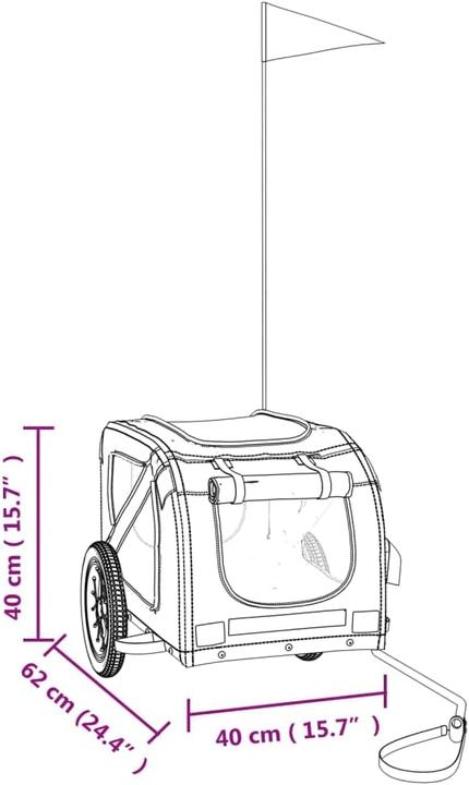 Produktbild vidaXL Fahrradanhänger Hund