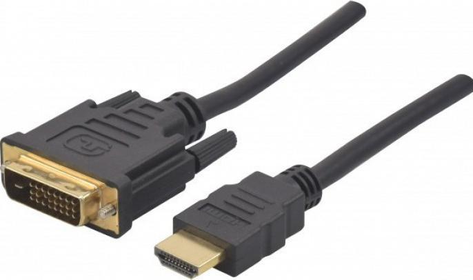 EXC 194019, 2 m, HDMI Type A (Standard), DVI, Male, Male, Straight (2 m, HDMI, USB 1.0)
