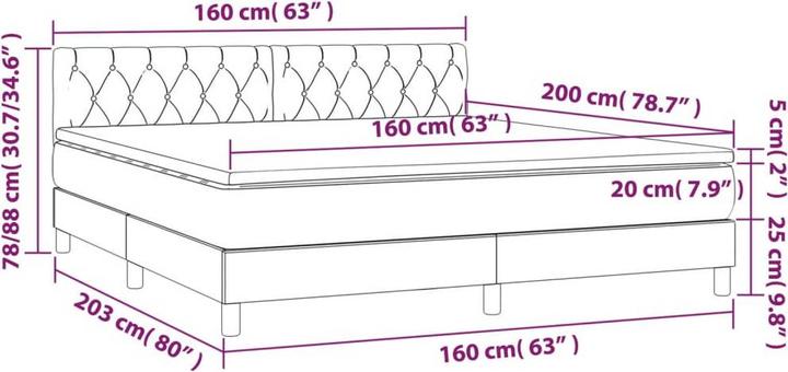 Image du produit vidaXL Boxspringbett (160 x 200 cm)