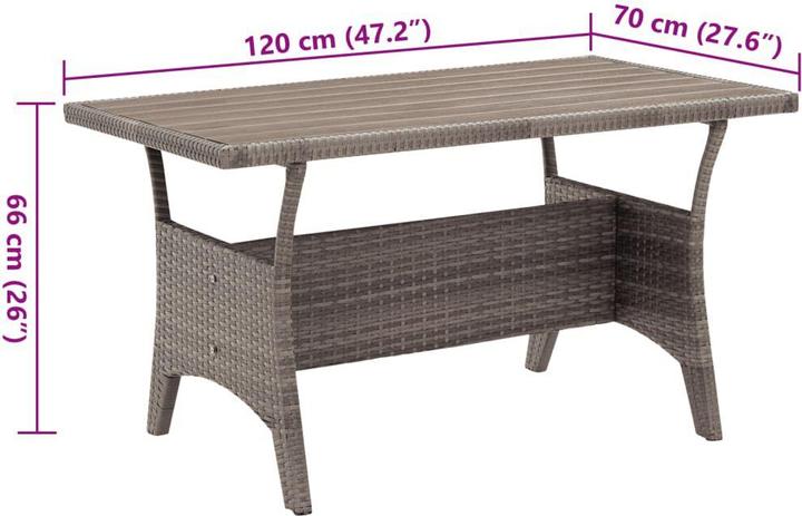 Produktbild vidaXL Gartentisch (120 x 70 x 66 cm)