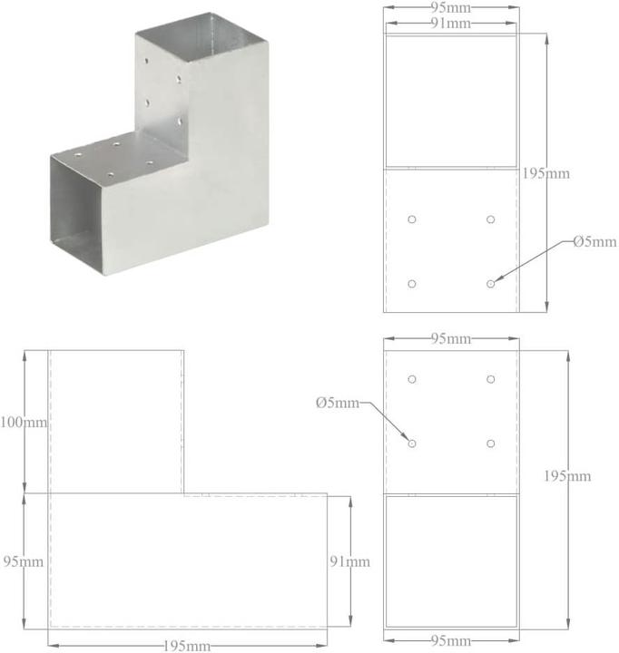 Produktbild vidaXL Pfostenverbinder