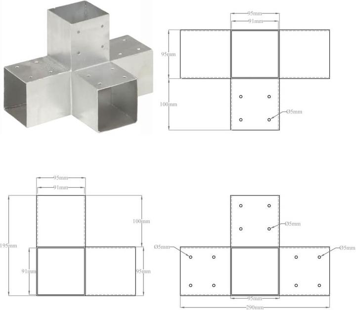 Produktbild vidaXL Pfostenverbinder