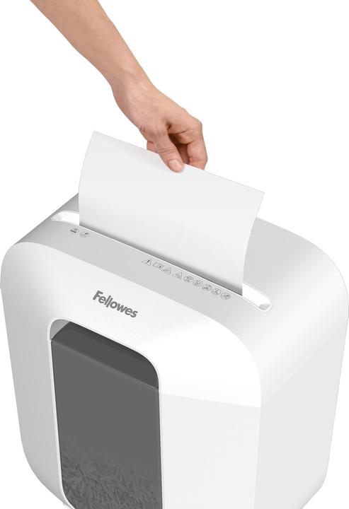 Produktbild Fellowes Powershred LX25 Aktenvernichter mit Partikelschnitt P-4, 4 x 37 mm, bis 6 Blatt, weiss (Partikelschnitt)