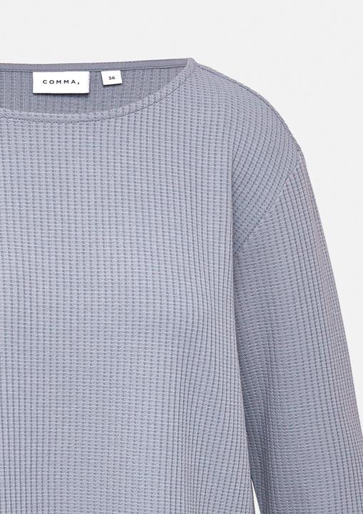 Produktbild Comma Sweatshirt Strukturiertes Sweatshirt mit 3/4-Ärmeln und U-Boot-Ausschnitt (46)