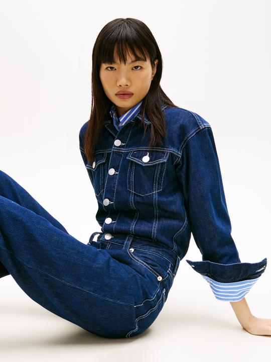 Produktbild Tommy Jeans Flag Embroidery Collared Denim Jumpsuit (M)