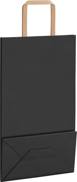 Actual product image vidaXL Kraft paper bags 50 pcs. with handle black 21x11x36 cm paper bag (Gift bag, 50 x)