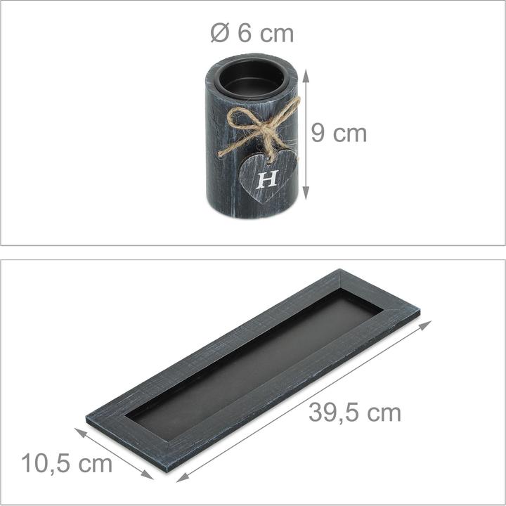 Actual product image Relaxdays Tealight holder (39.5 x 13 x 10.5 cm)