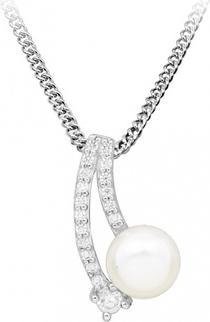 Produktbild Silver Cat - Gentle necklace with pearl and zircons SC416