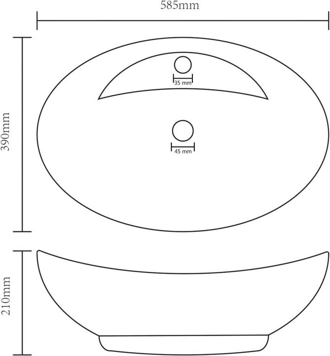 Actual product image vidaXL Waschbecken (390 mm, 585 mm)