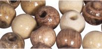 Actual product image Rayher Wood bead mixture, FSC 100%, 6mm ø, natural