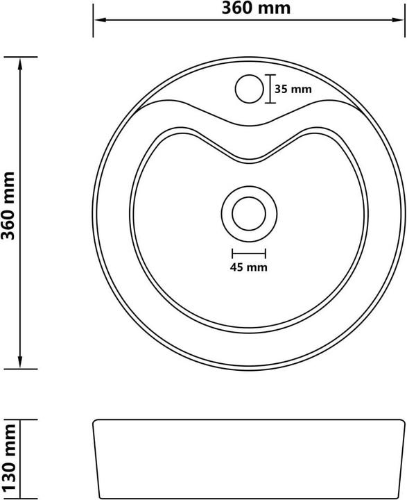 Actual product image vidaXL Waschbecken (360 mm, 360 mm)
