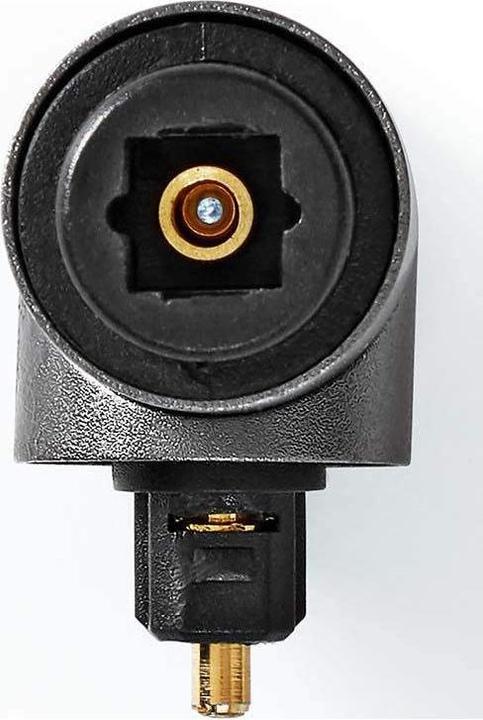Actual product image Nedis TosLink Adapter TosLink Female TosLink Male Angled 90° Aluminium Gun Metal Grey 1 pcs Box (Angle adapter)