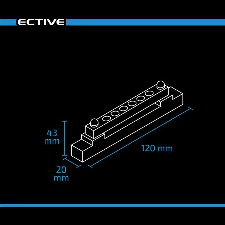 Image du produit Ective Barre de distribution de courant avec profilé inférieur 6x 150A DC/AC