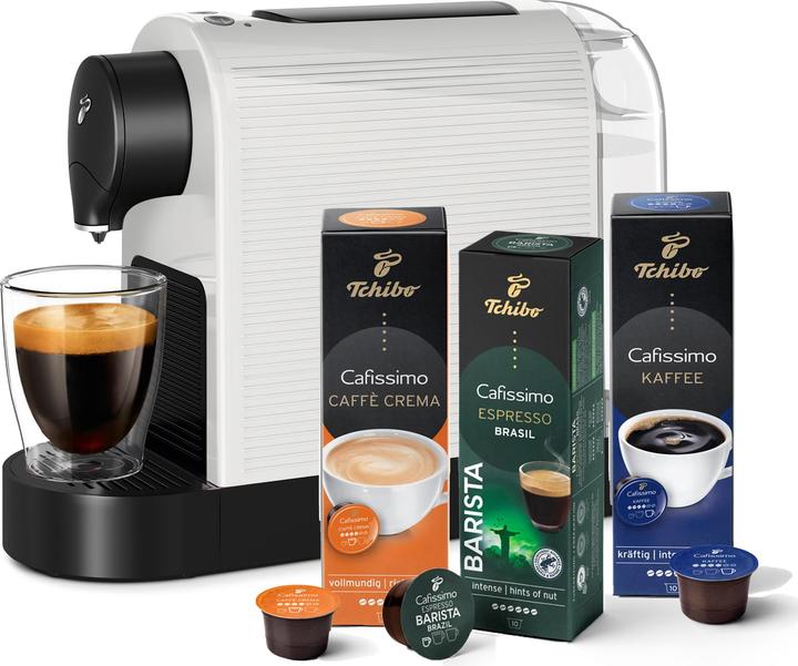 Tchibo Cafissimo „Pure plus“ Kapselmaschine inkl. 30 Kapseln, Weiss (Cafissimo)