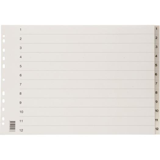 Plast-Petter Ab, Ordner Zubehör, Register Plast Petter, 1-12, A3, plast