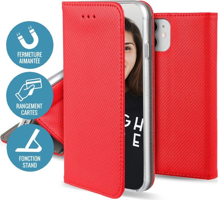 Produktbild OEM Smart Magnet Hülle für Samsung Galaxy S23 FE rot (Samsung Galaxy S23 FE)