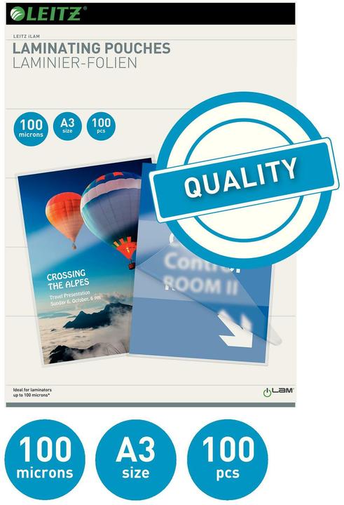 Actual product image Leitz hot laminating foils A3 (A3, 100 pcs., 100 µm)