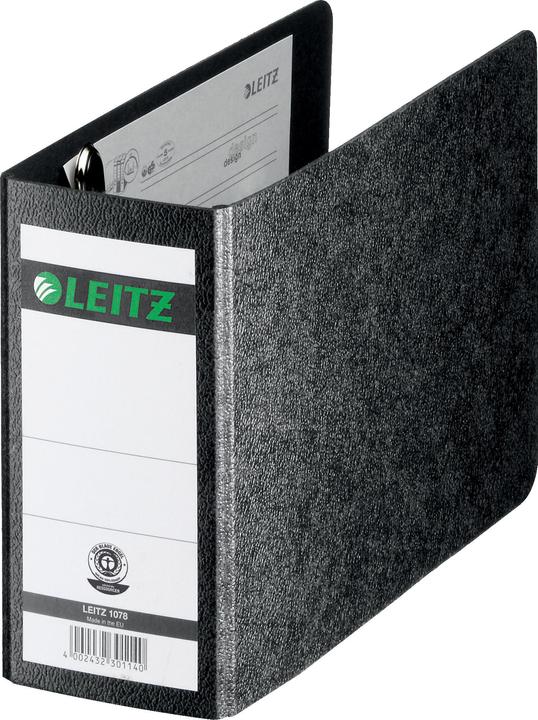 Immagine prodotto Leitz Cartella in cartoncino rigido, 180 gradi, DIN A6 orizzontale, 75 mm, nero Copertina in cartoncino (A6, 80 mm, 1 Pezzo/i)