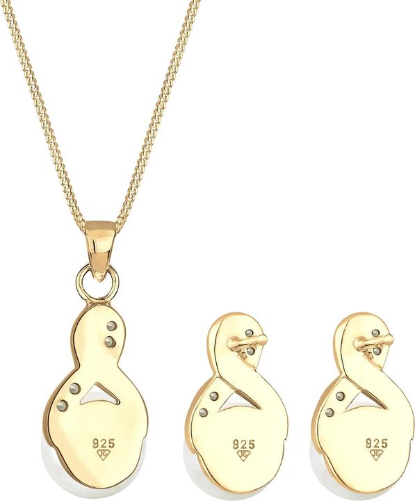 Actual product image Elli Infinity, Pearl, Pearl Necklace, Pearl Earrings (Glass crystal, 925 Sterling silver, Freshwater cultured pearls)