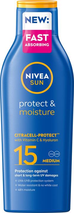 Actual product image NIVEA Protect & Moisture Lotion SPF 15 (Suntan cream, SPF 15, 200 ml)