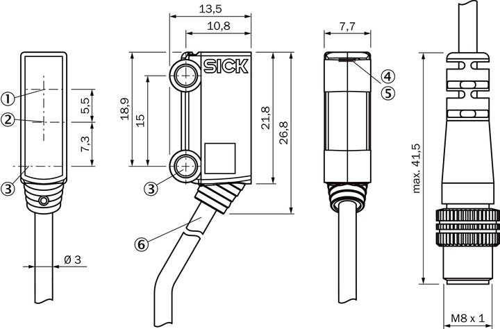 Produktbild Sick Sensor Back ground suppression SR 18mm