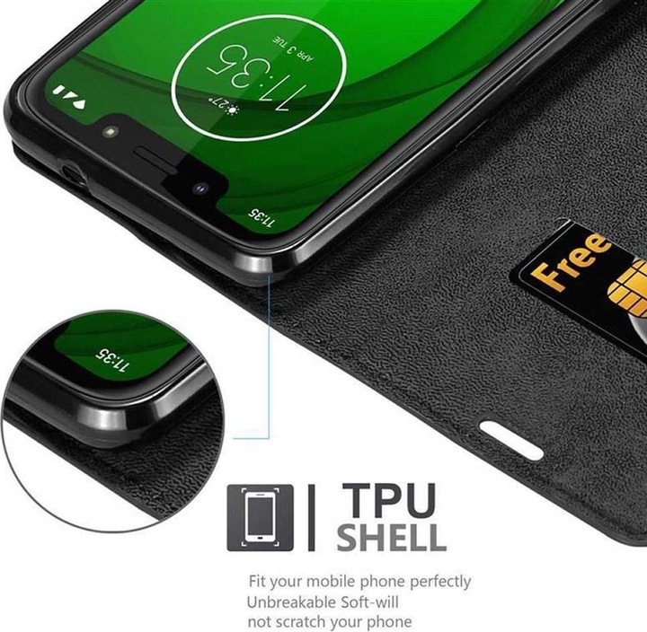 Actual product image Cadorabo Book Invisible Magnet Cover (Motorola Moto G7 Play)