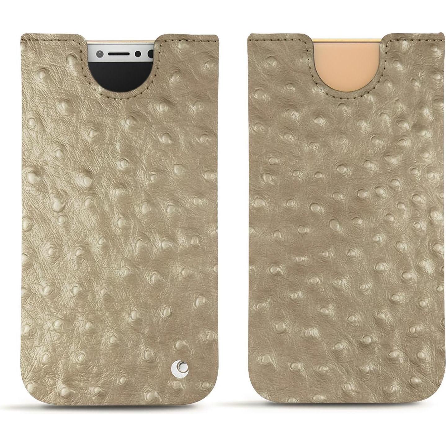 Noreve Lederschutzhülle (Apple iPhone XS), Smartphone Hülle, Beige