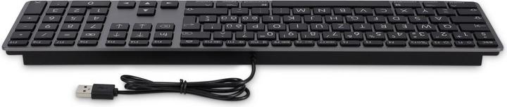 Produktbild LMP Large Font USB Keyboard 110 keys wired USB keyboard with 2x USB and aluminum upper cover - German - (DE, Kabelgebunden)