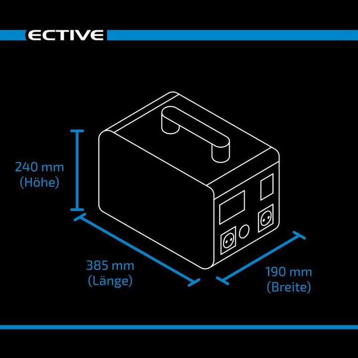 Produktbild Ective BlackBox 10 Lithium Powerstation 1000W 1036Wh Akku USB 12V 230V Camping (1037 Wh, 15 kg)