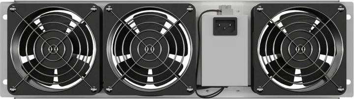 Produktbild Lanberg Lüftungspanel vertikal 19 Zoll für Serverschrank, 3 Lüfter, 230V, grau