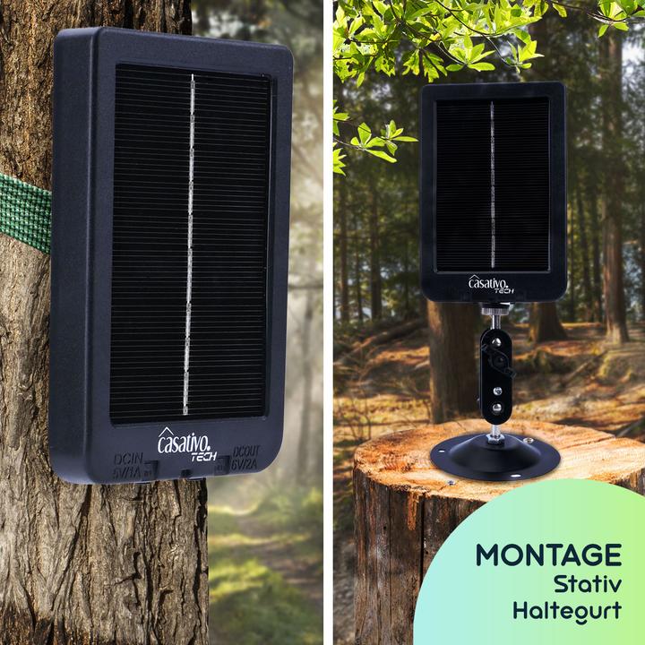 Produktbild Casativo Kompakte Full-HD-Wildkamera mit Bewegungssensor und Nachtsicht inkl. Akku Solarpanel