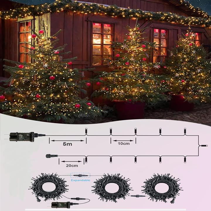 Actual product image Bowfar LED Lichterkette mit Fernbedienung mit 100 LEDs, 8 Modi, Fernbedienung & Timer (10 m)