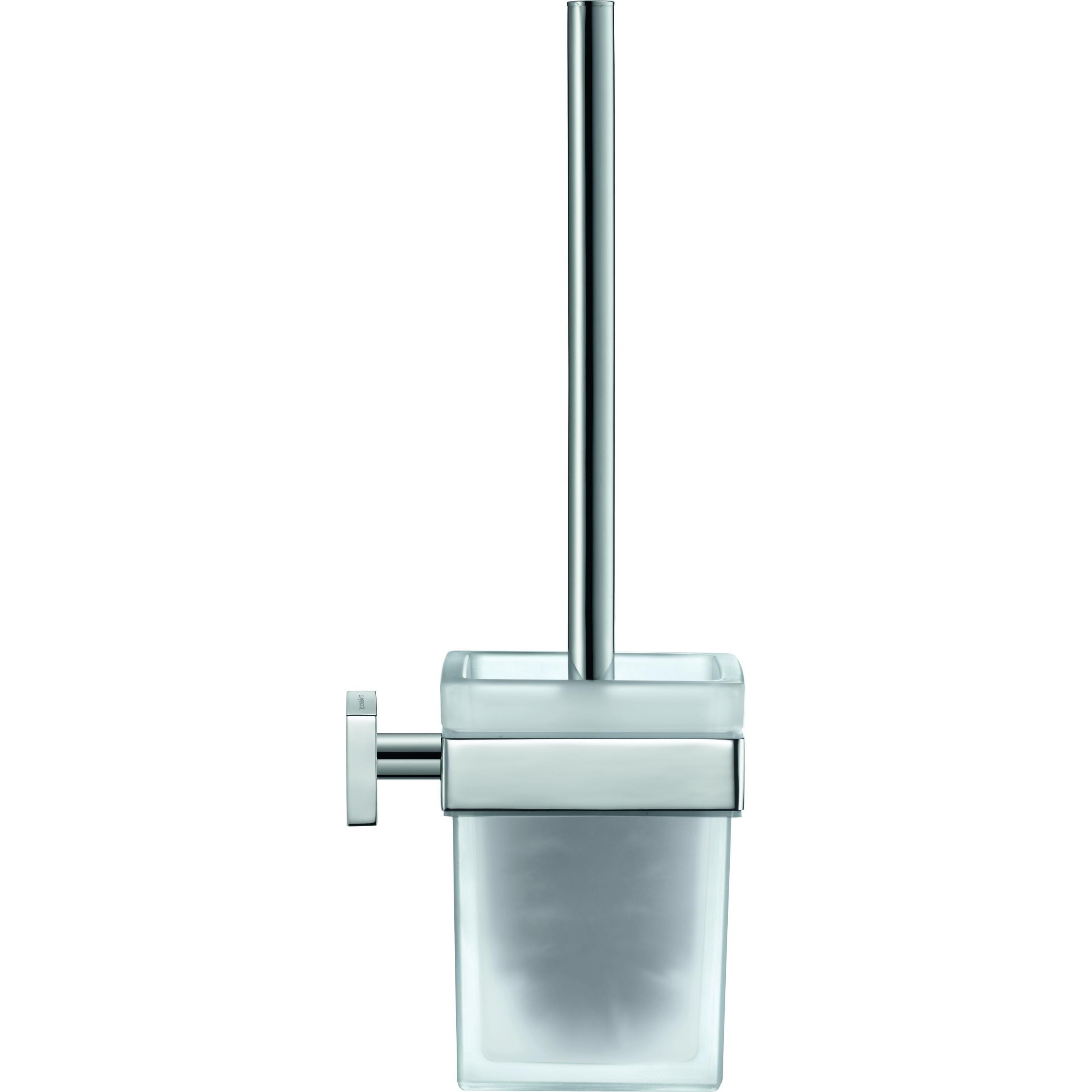 Duravit, Toilettenbürste, Bürstengarnitur KARREE Glas matt chrom