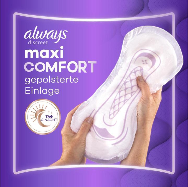 Actual product image Always Discreet Inkontinenz-Einlagen Maxi Comfort Monatspaket bei Blasenschwäche, 48 Einlagen (4 Pac (48x)