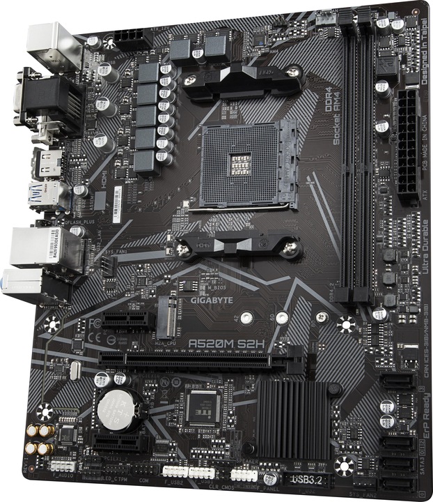 Produktbild Gigabyte A520M S2H 1.0 Prozessorfamilie AMD, Prozessorsockel AM4 (AM4, AMD A520, mATX)