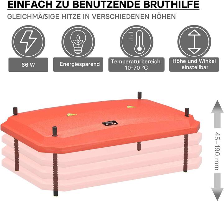 Image du produit Fudajo Panneau chauffant pour élevage de 45-50 poussins Plaque 40x60cm 66W avec thermostat