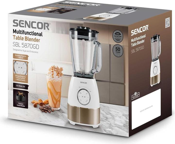 Actual product image Sencor High-Performance Blender with Titanium-Coated Blades and Preset Programs (1800 W)