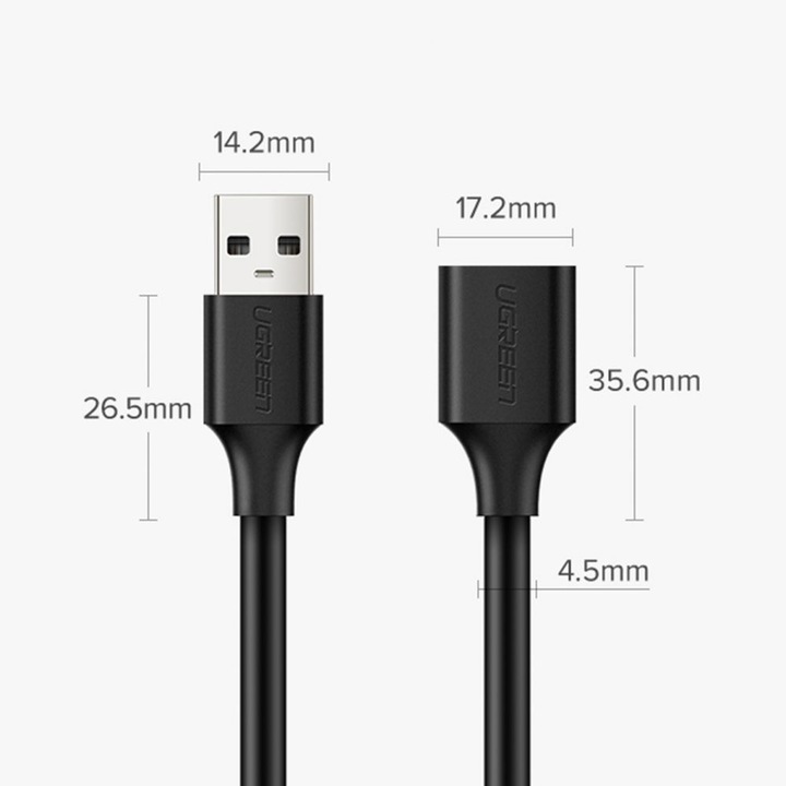 Actual product image Ugreen USB A — USB A (1.50 m, USB 2.0)